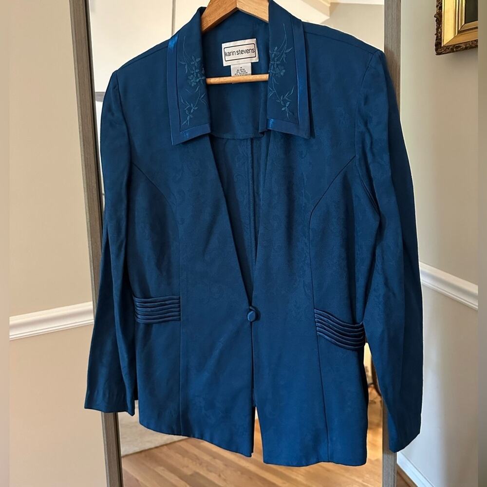 Karen Stevens Vintage Women's Blue Jacket Size Medium - Picture 3 of 7